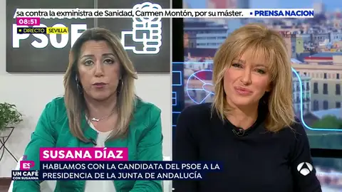 Susana Díaz, en una entrevista en Espejo Público Susana Díaz, en una entrevista en Espejo Público