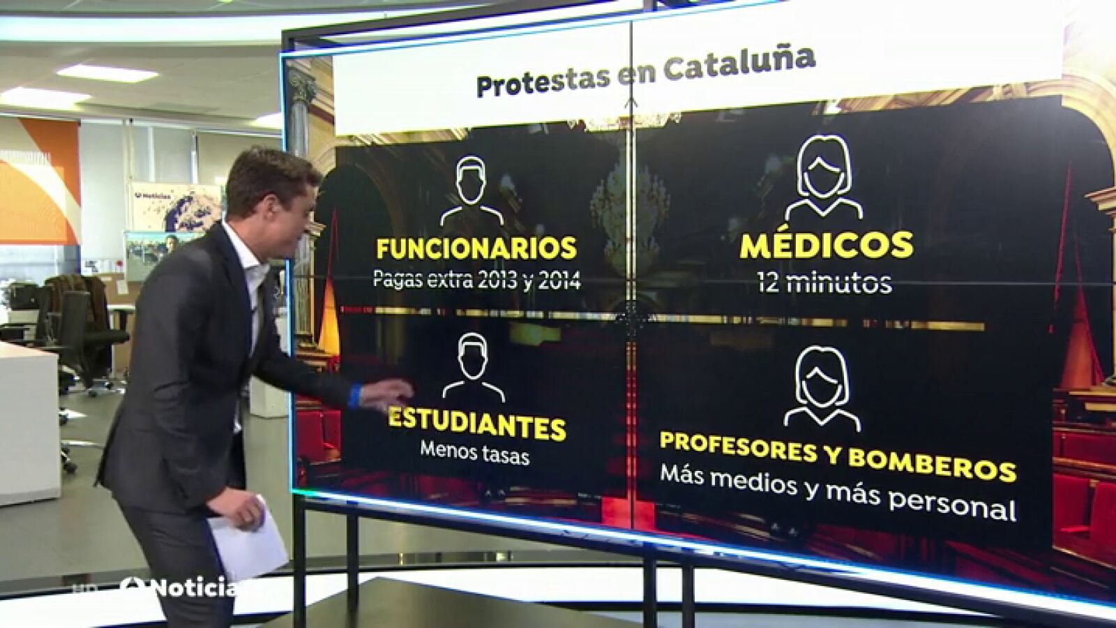 ¿Qué exigen los empleados públicos y estudiantes que se manifiestan en Barcelona?