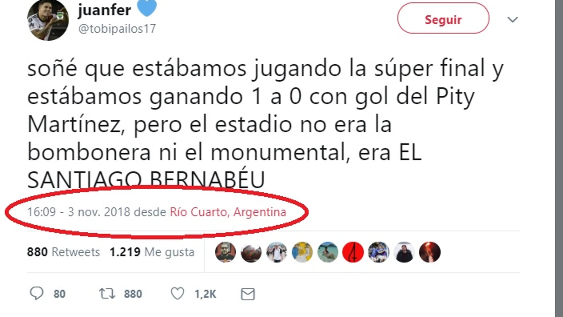 El premonitorio tuit de la sede de la Copa Libertadores El premonitorio tuit de la sede de la Copa Libertadores