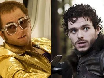 Taron Egerton como Elton John y Richard Madden Taron Egerton como Elton John y Richard Madden