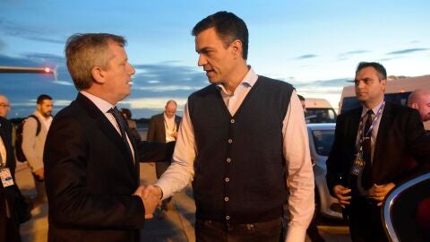 El presidente del Gobierno espa&ntilde;ol, Pedro S&aacute;nchez, a su llegada a Argentina