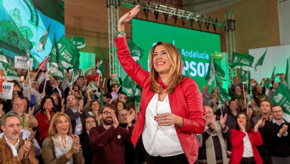 La candidata del PSOE-A a la presidencia de la Junta de Andalucía, Susana Díaz