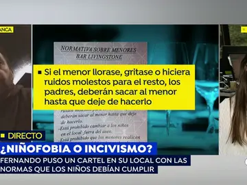 Un restaurante de Salamanca coloca un cartel con las normas que deben cumplir los niños en el establecimiento: "El menor no es responsable, los mal educados son los padres" Un restaurante de Salamanca coloca un cartel con las normas que deben cumplir los niños en el establecimiento: "El menor no es responsable, los mal educados son los padres"