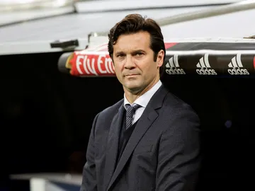 Solari, en un partido del Real Madrid Solari, en un partido del Real Madrid