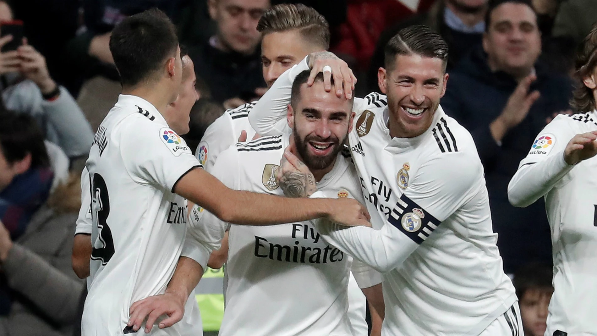 El Real Madrid celebra un gol El Real Madrid celebra un gol
