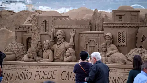 Belén de arena en la playa de las Canteras Belén de arena en la playa de las Canteras