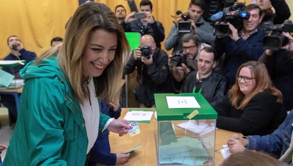 La candidata del PSOE-A a la presidencia de la Junta de Andalucía, Susana Díaz