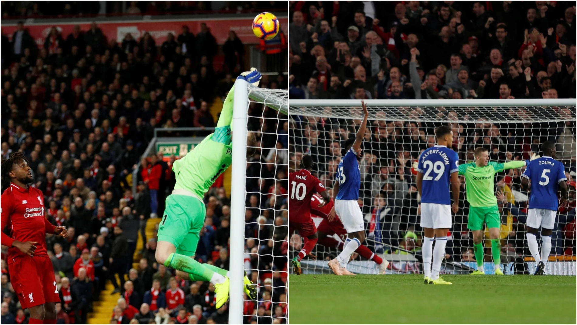 Pickford, en la jugada que supuso el gol de Origi Pickford, en la jugada que supuso el gol de Origi