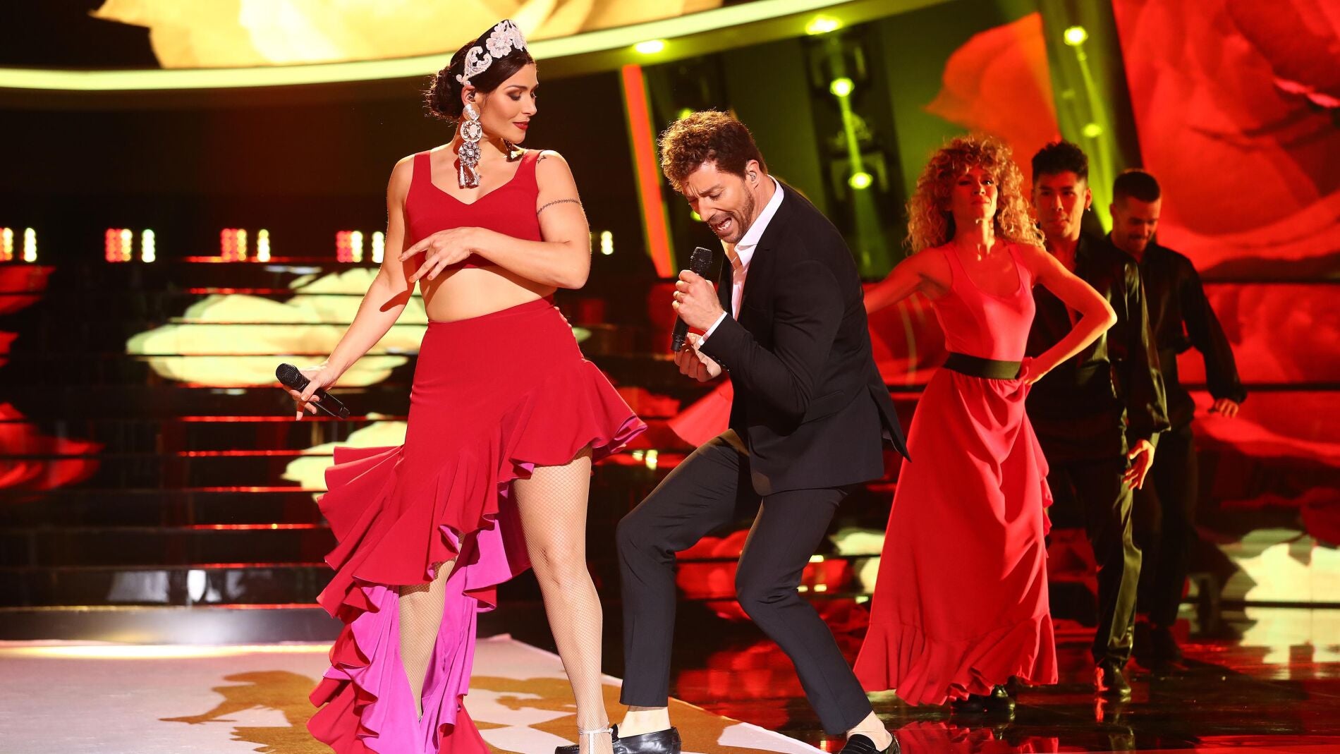 Rosa L&oacute;pez&nbsp;y&nbsp;Pablo Puyol como David Bisbal y Greeicy