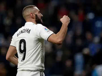 Benzema celebra un gol Benzema celebra un gol