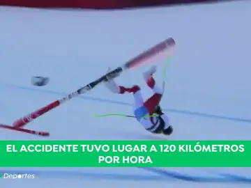 Escalofriante accidente de un esquiador a 120 kilómetros por hora: salió despedido tras cruzar sus esquíes Escalofriante accidente de un esquiador a 120 kilómetros por hora: salió despedido tras cruzar sus esquíes