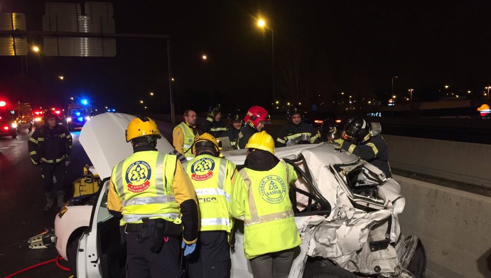 Accidente en la M-30 a la altura de Méndez Álvaro