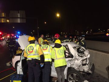 Accidente en la M-30 a la altura de Méndez Álvaro