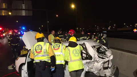 Accidente en la M-30 a la altura de Méndez Álvaro Accidente en la M-30 a la altura de Méndez Álvaro