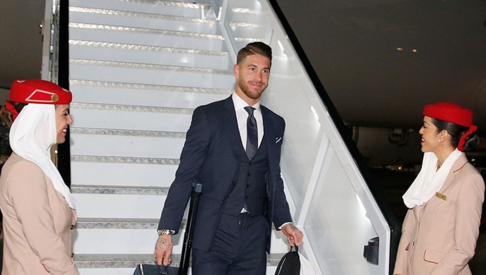 Sergio Ramos llega a Abu Dabi