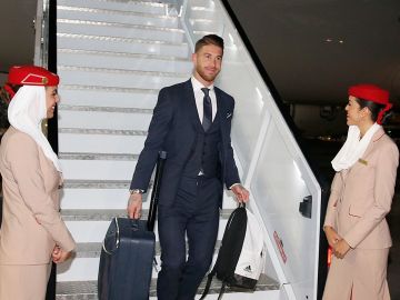 Sergio Ramos llega a Abu Dabi