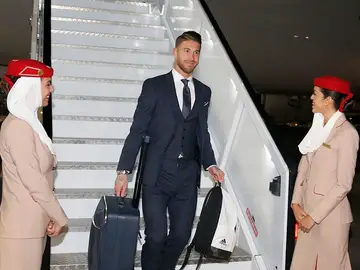Sergio Ramos llega a Abu Dabi Sergio Ramos llega a Abu Dabi