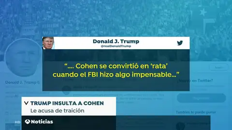 Trump llama "rata" a su exabogado por colaborar con la justicia y denunciar sus pagos a mujeres Trump llama "rata" a su exabogado por colaborar con la justicia y denunciar sus pagos a mujeres