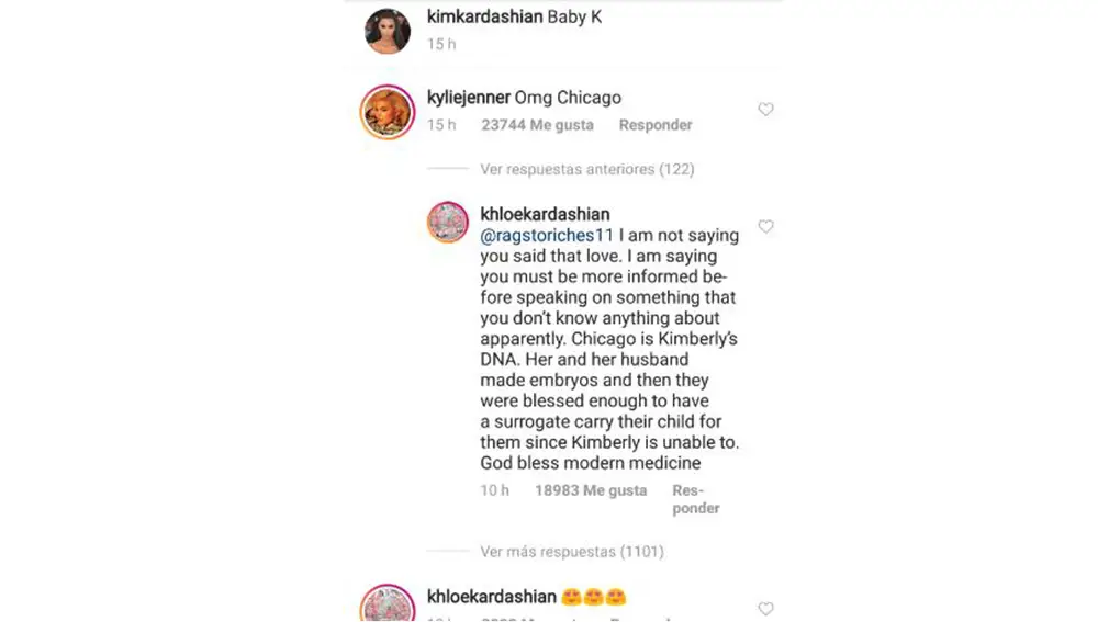 Comentario Khloé Kardashian