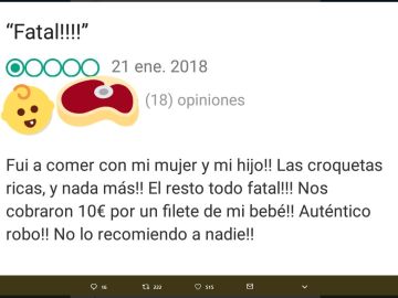 Comentario en TripAdvisor Comentario en TripAdvisor