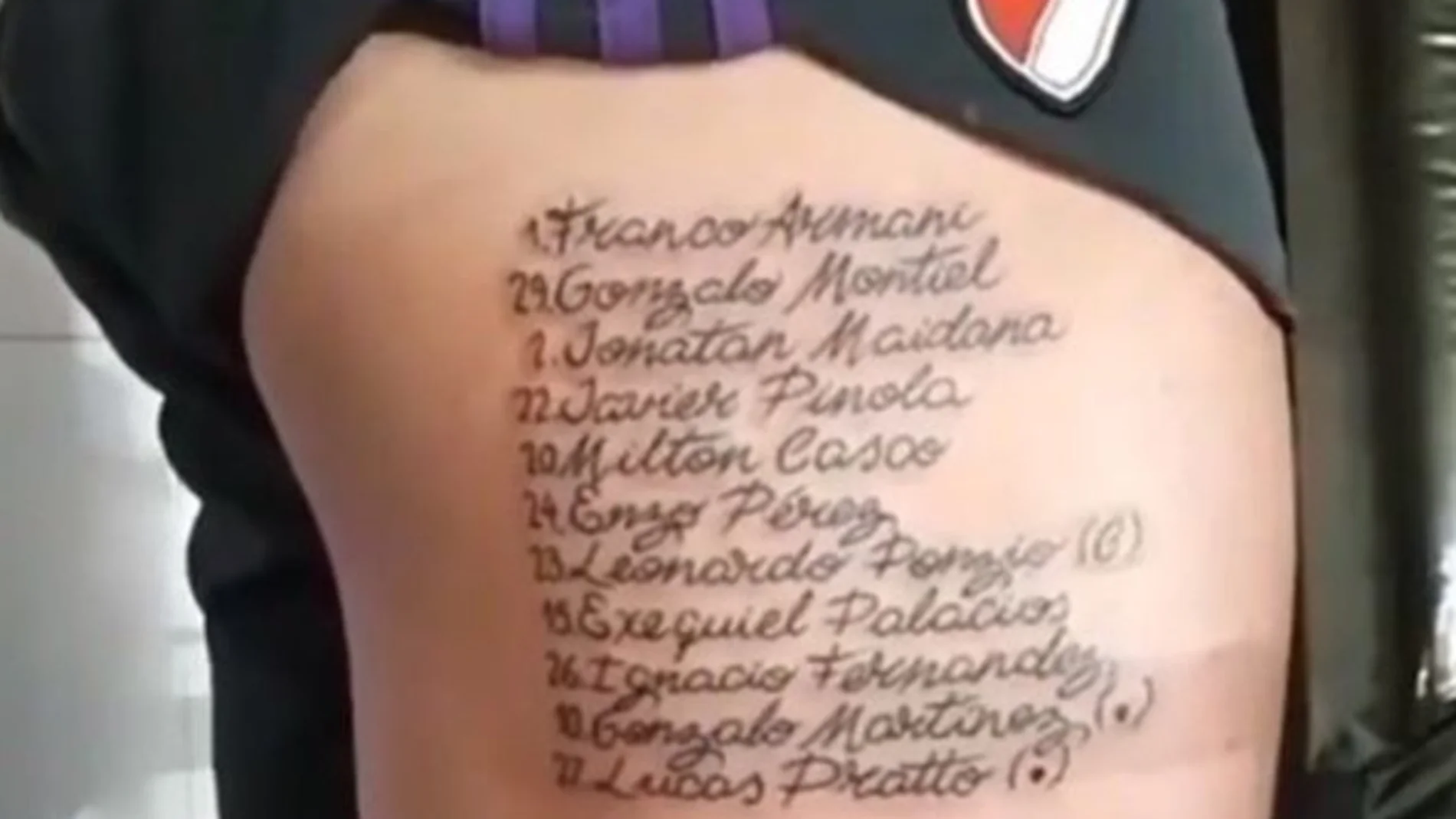 El tatuaje de un hincha de River Plate El tatuaje de un hincha de River Plate
