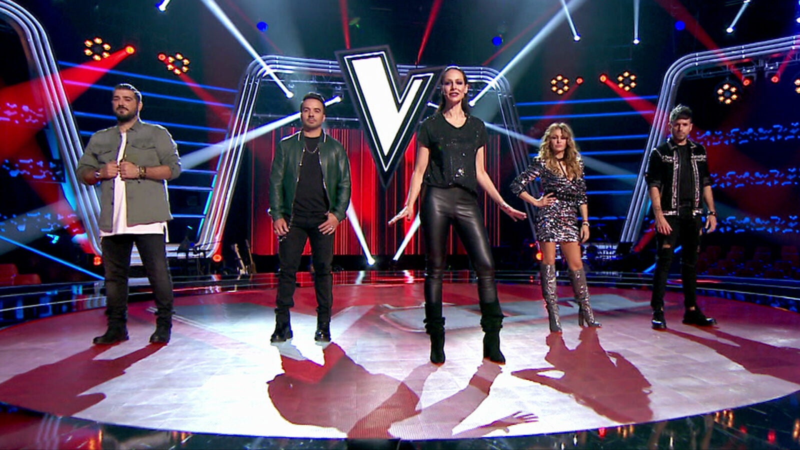 Eva González y los coaches de 'La Voz' preparados para el estreno esta noche en Antena 3