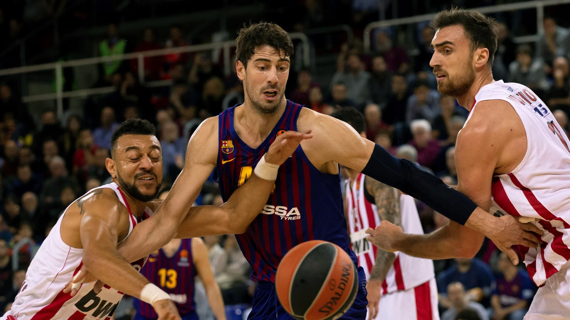 Tomic, durante el partido contra Olympiacos Tomic, durante el partido contra Olympiacos