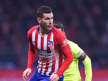 Lucas Hernández, durante un partido con el Atlético de Madrid Lucas Hernández, durante un partido con el Atlético de Madrid