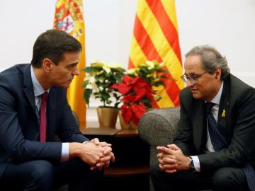 El presidente del Gobierno, Pedro Sánchez, y el presidente de la Generalitat, Quim Torra