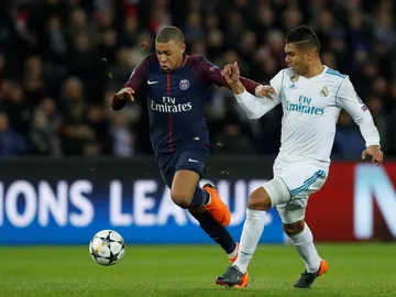 Mbappé, durante un partido contra el Real Madrid Mbappé, durante un partido contra el Real Madrid