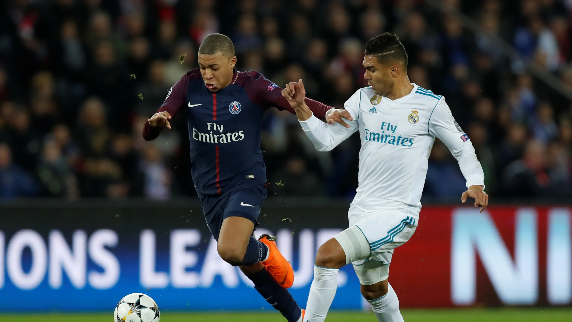Mbappé, durante un partido contra el Real Madrid Mbappé, durante un partido contra el Real Madrid
