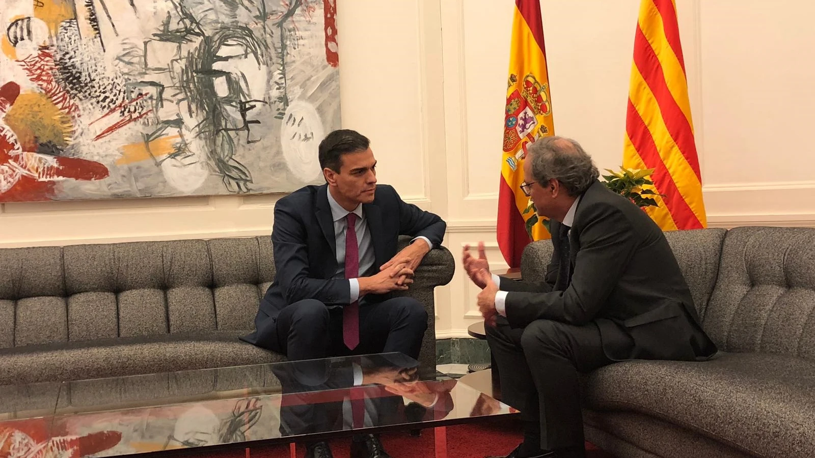 Investidura Pedro Sánchez: Reunión entre Pedro Sánchez y Quim Torra Reunión entre Pedro Sánchez y Quim Torra