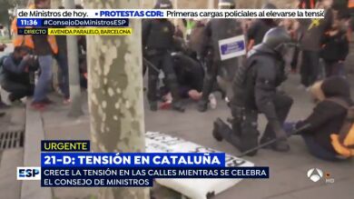 'Espejo Público, testigo directo de los disturbios y máxima tensión entre los CDR y los Mossos
