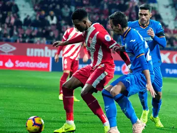 Momento del partido entre el Girona y el Getafe Momento del partido entre el Girona y el Getafe