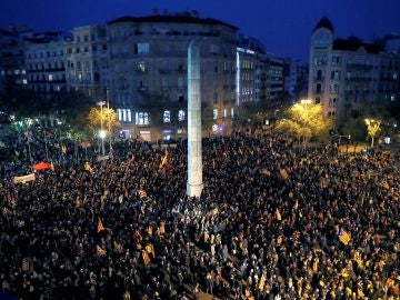 Manifestación de los independentistas tras el Consejo de Ministros en Barcelona