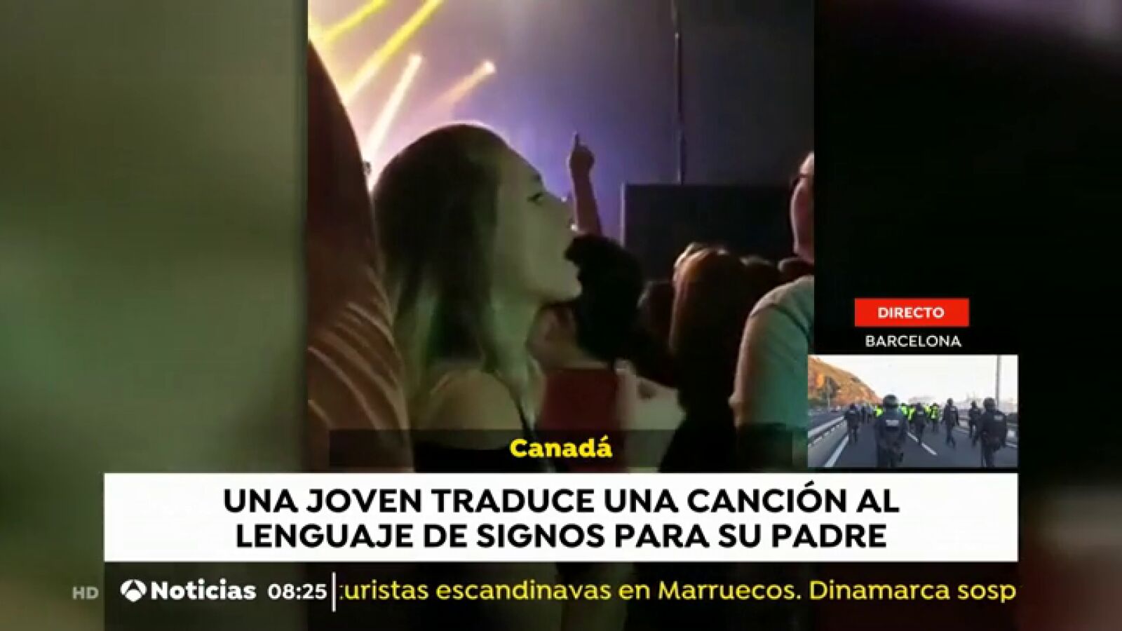 El emocionante vídeo en el que una joven traduce a lenguaje de signos una canción en un concierto de rock a su padre sordo