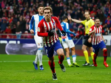 Griezmann celebra su gol contra el Espanyol Griezmann celebra su gol contra el Espanyol