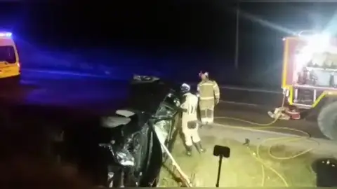 Un herido en un accidente de tráfico en la N-234, a unos kilómetros de Calatayud Un herido en un accidente de tráfico en la N-234, a unos kilómetros de Calatayud