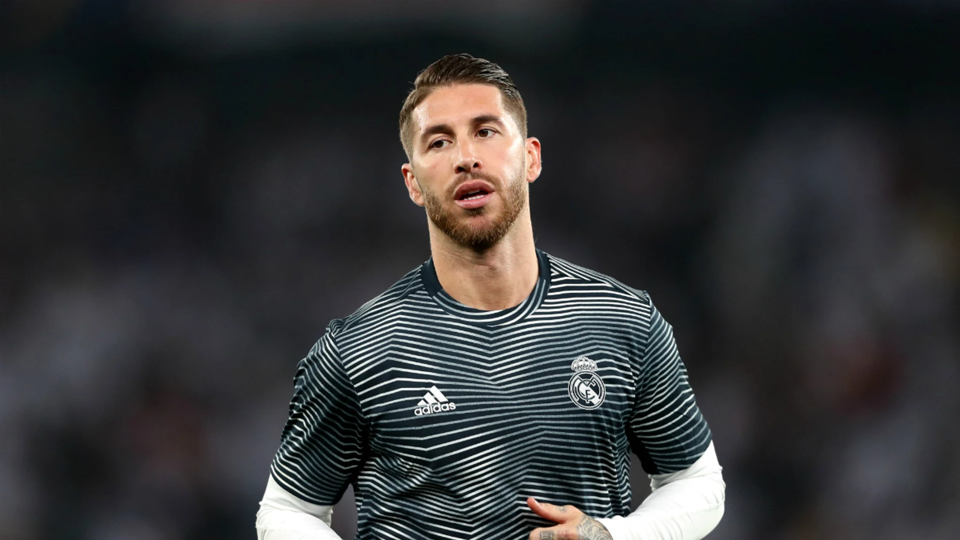 Sergio Ramos, en un calentamiento Sergio Ramos, en un calentamiento
