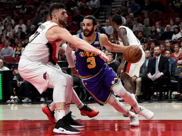 Ricky Rubio, en acción contra los Blazers Ricky Rubio, en acción contra los Blazers