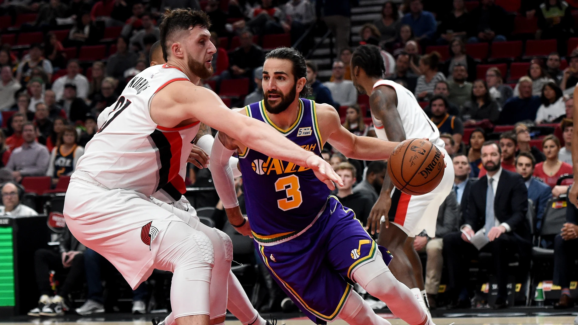 Ricky Rubio, en acción contra los Blazers Ricky Rubio, en acción contra los Blazers