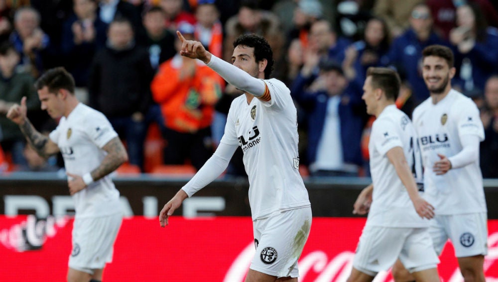 El Valencia celebra un gol