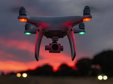 Dron led, atardecer Dron led, atardecer