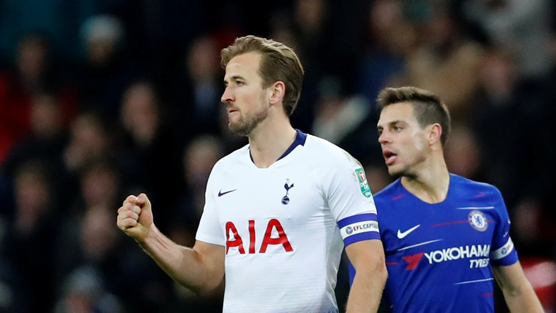 Harry Kane celebra su gol ante el Chelsea Harry Kane celebra su gol ante el Chelsea