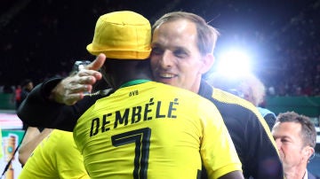Thomas Tuchel y Dembélé, en su época en el Borussia Dortmund