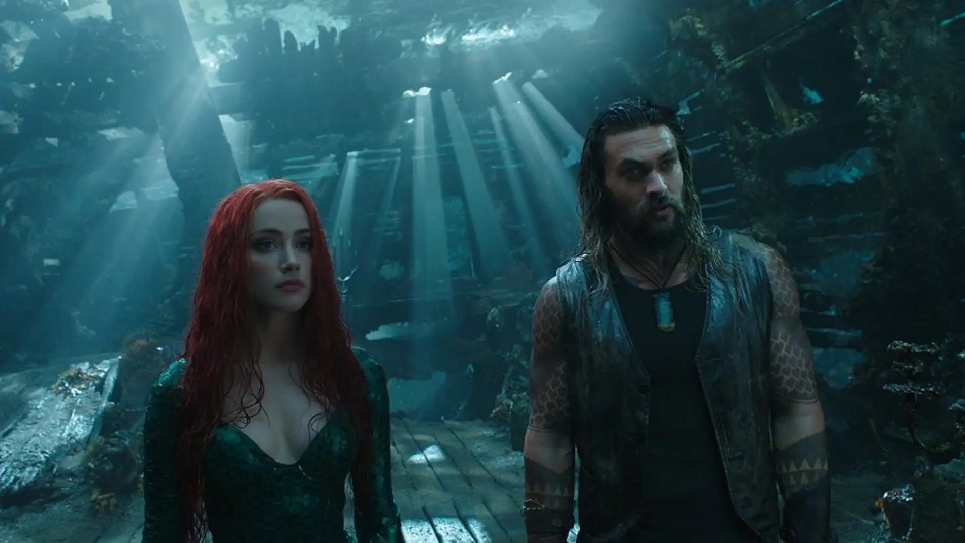 Amber Heard y Jason Momoa en 'Aquaman'