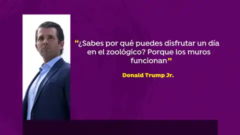 El hijo mayor de Trump defiende que el muro "funciona" en los zoológicos El hijo mayor de Trump defiende que el muro "funciona" en los zoológicos