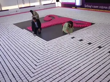 India bate un récord Guiness reivindicativo creando un dibujo con más de 10.000 compresas India bate un récord Guiness reivindicativo creando un dibujo con más de 10.000 compresas