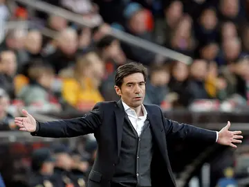 Marcelino, durante el partido contra el Valladolid Marcelino, durante el partido contra el Valladolid