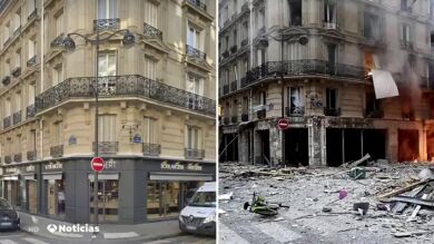 El antes y el después de la explosión en la panadería de París